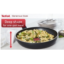 Сковорода ВОК Tefal Generous Cook, 28см, алюминий, бакелит, черный