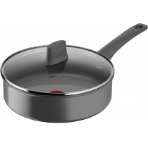 Сотейник з кришкою Tefal Renewal, 24см, алюміній, бакеліт, скло, чірий