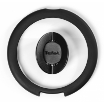 Кришка Tefal Ingenio 22см, скло, силікон, прозоро-чорний