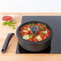 Кришка Tefal Ingenio 16см, скло, силікон, прозоро-чорний