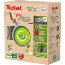 Набір посуду Tefal Ingenio Renew, 4 пр., алюміній, нержавіюча сталь, бакеліт, сірий