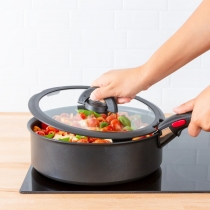 Кришка Tefal Ingenio 20см, скло, силікон, прозоро-чорний