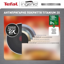 Набір посуду Tefal Ingenio Emotion, змінна ручка, 10предметів, нержавіюча сталь, бакеліт, пластие, с