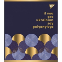 Зошит 24 аркушів, клітинка, "Palyanytsya" мат. ВДЛ+ УФ-спл+Pantone Gold