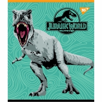 Зошит 12 аркушів, лінія, "Jurassic world" мат. ВДЛ+УФ-виб.+мікроембосінг