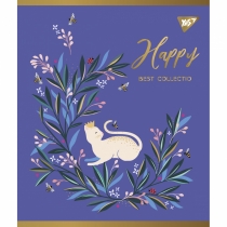 Зошит 96 аркушів, лінія, "Happy" мат. ВДЛ+ УФ-виб+Pantone Gold