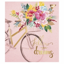Тетрадь 48 листов, клетка, "Follow your dreams" мат. ВДЛ+ УФ-выб+Pantone Gold