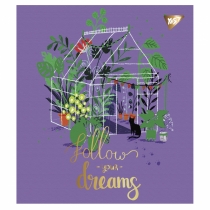 Тетрадь 48 листов, клетка, "Follow your dreams" мат. ВДЛ+ УФ-выб+Pantone Gold