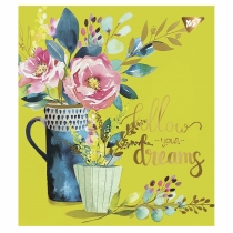 Тетрадь 48 листов, клетка, "Follow your dreams" мат. ВДЛ+ УФ-выб+Pantone Gold