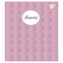 Тетрадь 48 листов, клетка, "Geometric" мат. ВДЛ+ УФ-спл+Pantone Gold