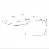 Ніж Chef Tramontina Plenus light grey, 178 мм