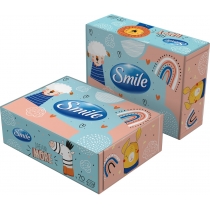 Серветки косметичні ТМ SMILE 70л 3шар білі пенал