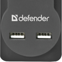 Мережевий фільтр Defender DFS 755 5 м, 5 розеток, 2xUSB, 2.1A (99755)