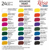 Набор гуашевых красокMODERN, 24*20мл, ROSA Studio