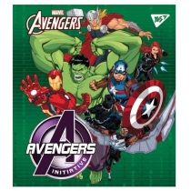 Зошит 12 аркушів, клітинка, виб.гібрід.лак, "Marvel"
