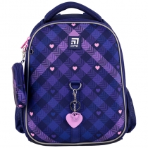 Рюкзак Kite Education каркасный 555 Check and Hearts