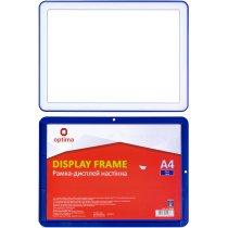 Рамка-дисплей настенная OPTIMA формат A4, синяя