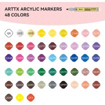 Акриловые маркеры Arrtx AACM-083M-48B, 48 цветов