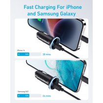 Автомобільний зарядний пристрій Anker PowerDrive 323 - 30W PD + 22.5W USB-A Black