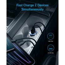 Автомобільний зарядний пристрій Anker PowerDrive 323 - 30W PD + 22.5W USB-A Black