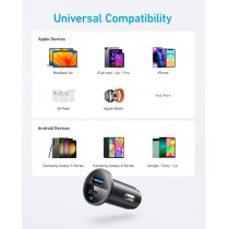 Автомобільний зарядний пристрій Anker PowerDrive 323 - 30W PD + 22.5W USB-A Black