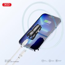 Автомобильное зарядное устройство XO CC57 25W Metal Car Charger Type-C PD Black