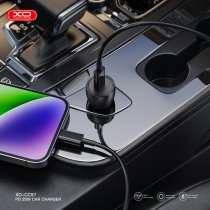 Автомобильное зарядное устройство XO CC57 25W Metal Car Charger Type-C PD Black