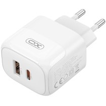 Мережевий зарядний пристрій XO L138 - 30W PD USB-C & 18W QC USB-A White