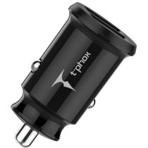 Автомобильное зарядное устройство T-PHOX Charger Set 2.4A Dual+MicroUSB cable 1.2m (Black)