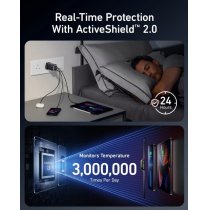 Мережевий зарядний пристрій Anker PowerPort 737 GaNPrime - 120W 2xPD & 1xPIQ PPS/DPDS Black - UK plu