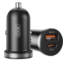 Автомобільний зарядний пристрій XO CC56 30W Mini Car Charger Type-C PD + USB-A Black