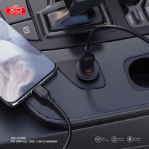 Автомобільний зарядний пристрій XO CC56 30W Mini Car Charger Type-C PD + USB-A Black