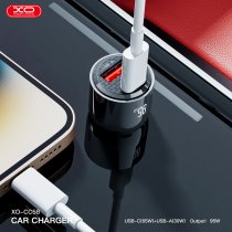 Автомобільний зарядний пристрій XO CC58 95W Car Charger Type-C PD 65W + USB-A 30W (Gray)
