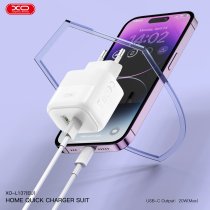 Сетевое зарядное устройство XO L137 - 20W PD USB-C & 18W QC USB-A White