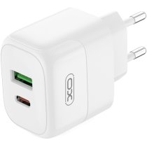 Сетевое зарядное устройство XO L137 - 20W PD USB-C & 18W QC USB-A White