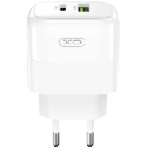 Сетевое зарядное устройство XO L137 - 20W PD USB-C & 18W QC USB-A White