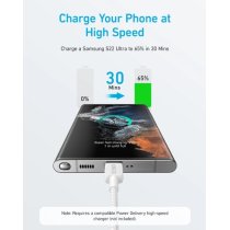 Кабель Anker 322 USB-C to USB-C - 0.9m Nylon White