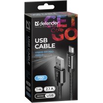Кабель Defender USB08-03T PRO USB2.0, AM-MicroBM Black, 1m (87802)