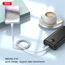 Кабель XO NBQ239A Zeus Series High Elastic Type-C to Lightning - 27W - 1m White