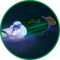 Кабель Defender USB08-03LT USB(AM)-MicroBM GreenLED Backlight 1m
