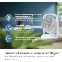 Вентилятор Philips настільний Series 2000, 22см, 28Вт, таймер, поворот 180, білий