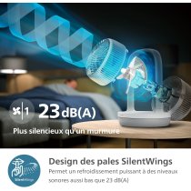 Вентилятор Philips настільний Series 2000, 22см, 28Вт, таймер, поворот 180, білий