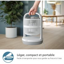 Вентилятор Philips настільний Series 2000, 22см, 28Вт, таймер, поворот 180, білий