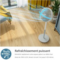 Вентилятор Philips напольный Series 2000, 40см, 48Вт, таймер, поворот 90, белый