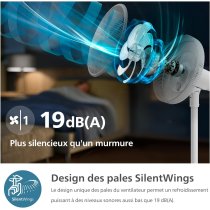 Вентилятор Philips напольный Series 2000, 40см, 48Вт, таймер, поворот 90, белый