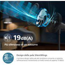 Вентилятор Philips напольный Series 3000, 40см, 48Вт, управление сматфоном, регулировка высоты, черн