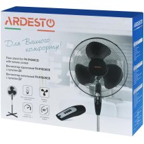 Вентилятор ARDESTO підлоговий, 40см, 45Вт, пульт ДК, опора хрестовина, чорний