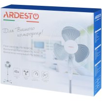 Вентилятор ARDESTO напольный, 40см, 45Вт, опора крестовина, белый
