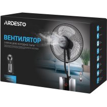 Вентилятор ARDESTO напольный, 47см, 100Вт, пульт ДУ, дисплей, с увлажнением, черно-серый