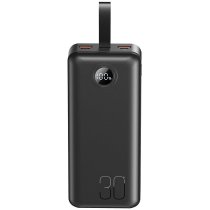 Портативное зарядное устройство XO PR240 - 30000 mAh PD20W + QC22.5W with light (Чорний)